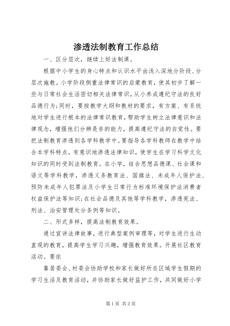 2023年渗透法制教育工作总结.docx_第1页