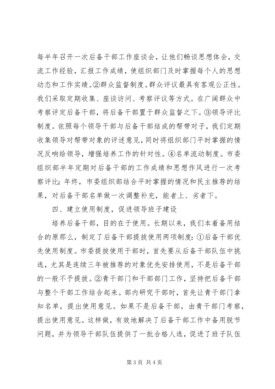 2023年论后备干部工作的规范化建设.docx_第3页