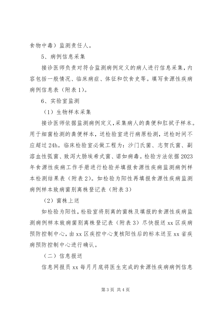 2023年XX县区中心医院食源性疾病监测方案新编.docx_第3页