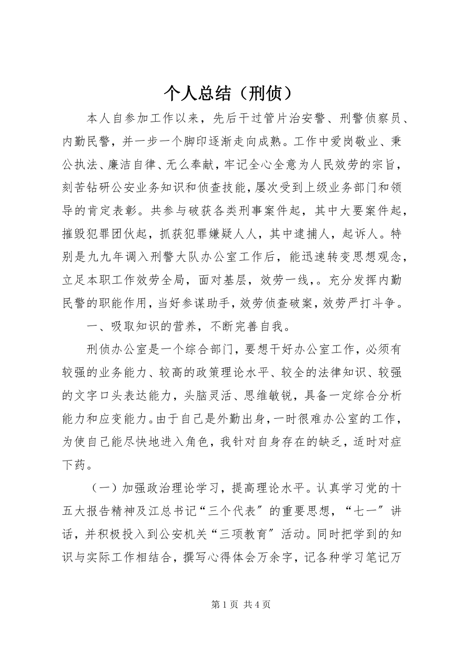 2023年个人总结（刑侦）.docx_第1页