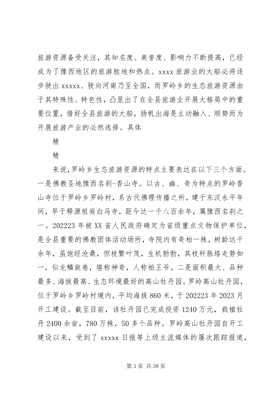 2023年论乡镇生态旅游业发展的出路好文风.docx_第3页