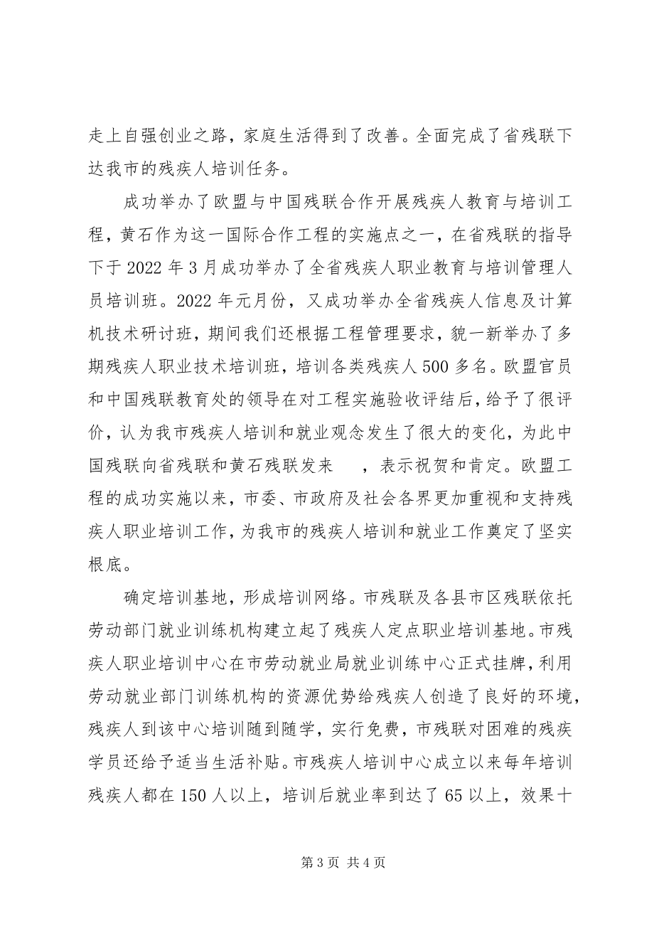 2023年十五残疾人教育就业扶贫工作总结.docx_第3页