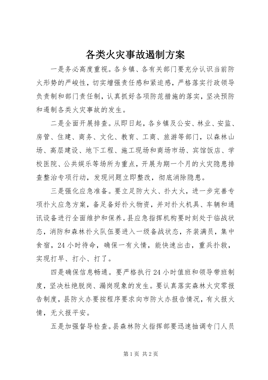 2023年各类火灾事故遏制方案.docx_第1页