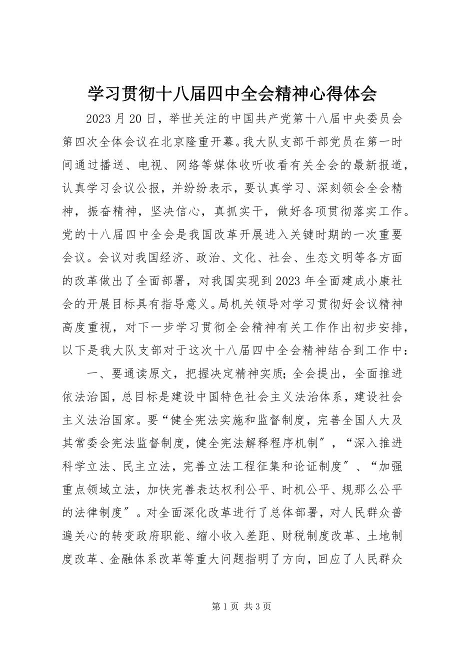 2023年学习贯彻十八届四中全会精神心得体会.docx_第1页