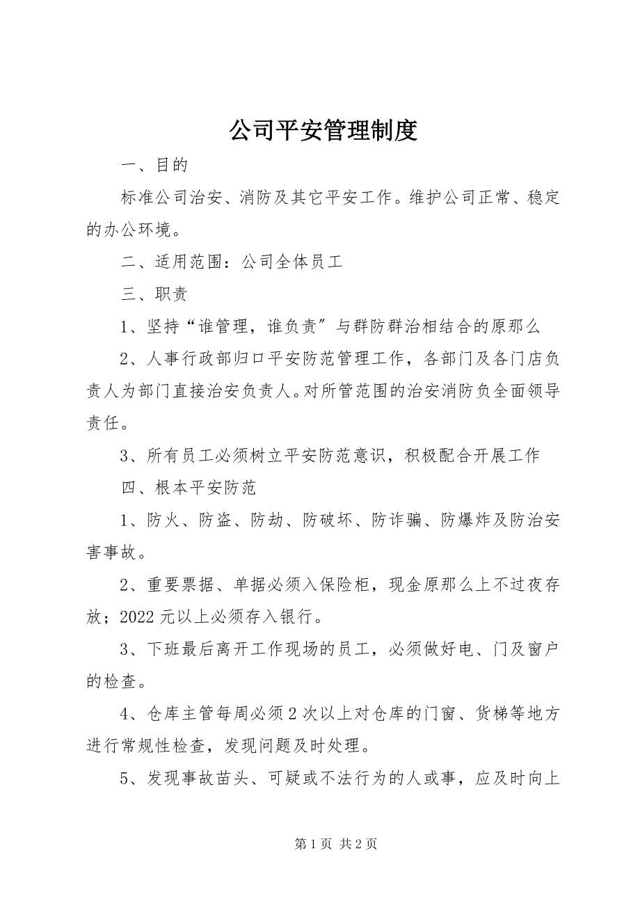 2023年公司安全管理制度.docx_第1页