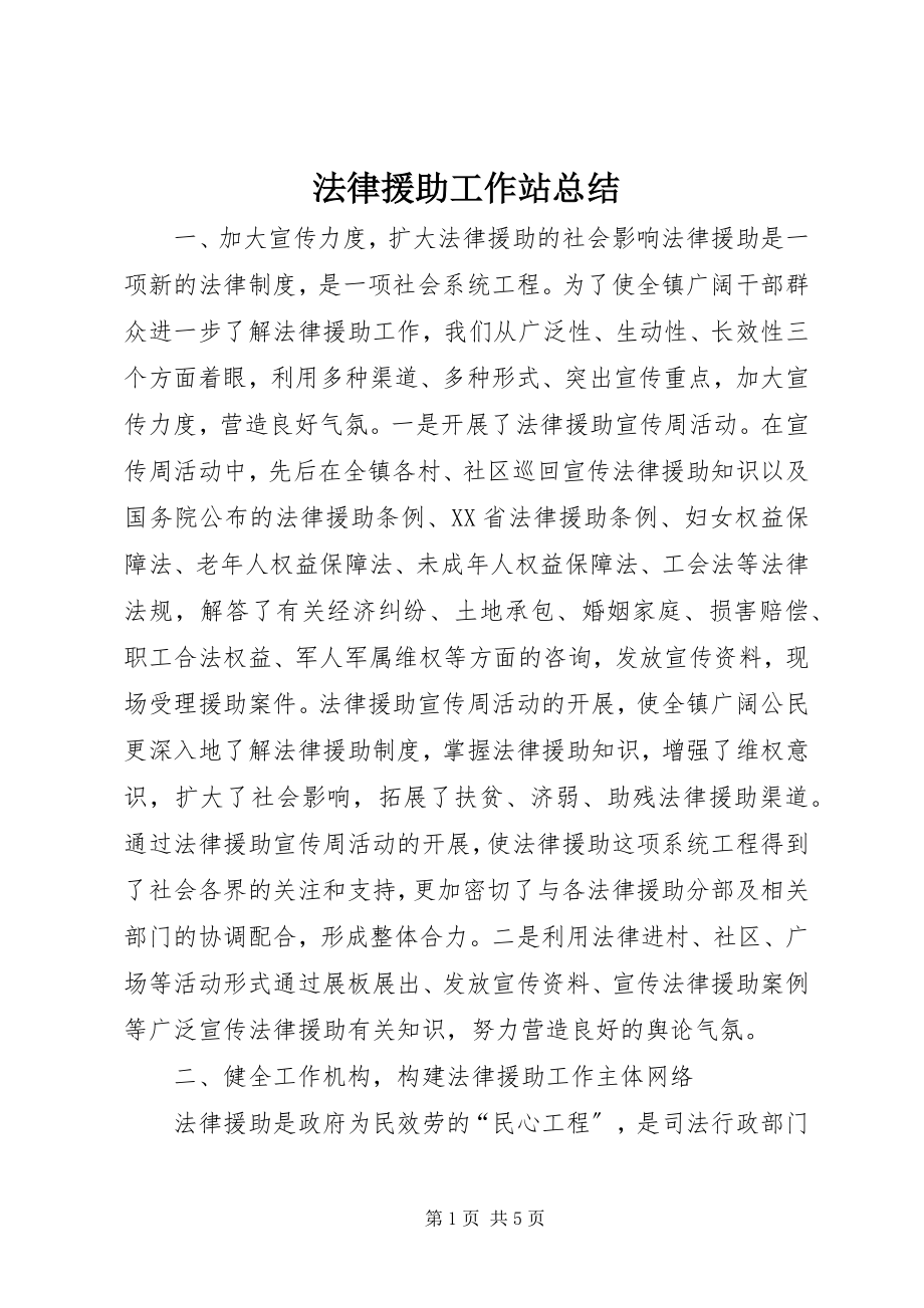 2023年法律援助工作站总结.docx_第1页