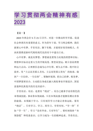 2023年学习贯彻两会精神有感.doc