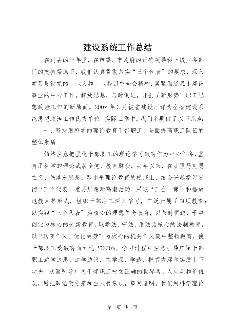 2023年建设系统工作总结.docx_第1页