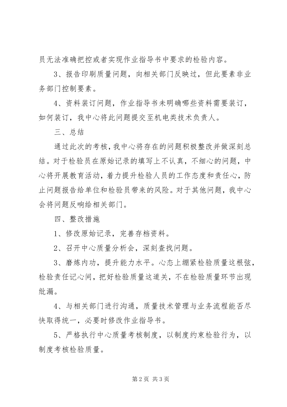 2023年起重机检验中心质量目标考核及检验工作质量考核情况总结及整改措施.docx_第2页