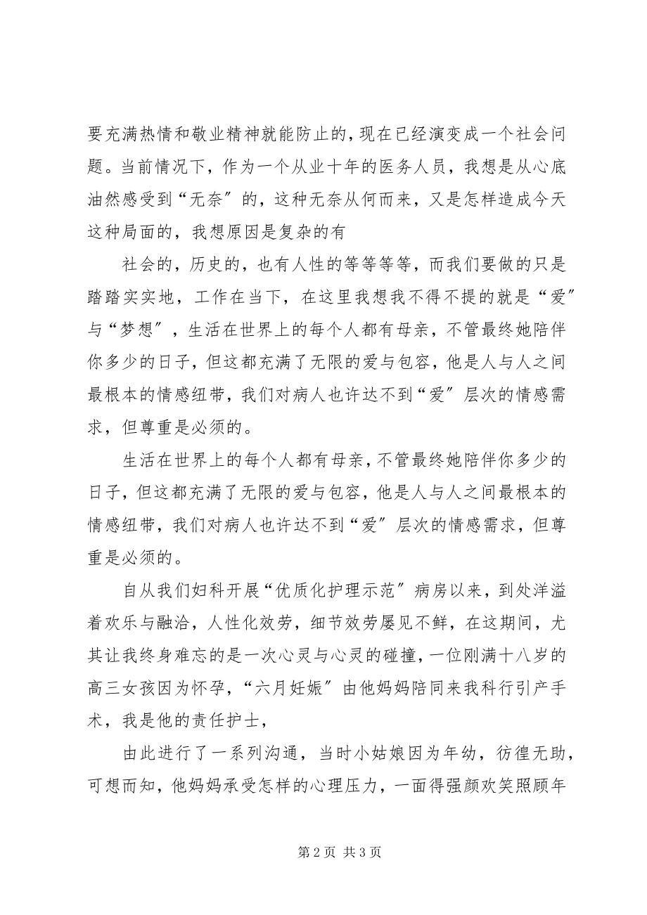 2023年妇产科医生医疗卫生职业精神演讲稿推荐.docx_第2页