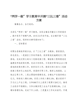 2023年两学一做学习教育中开展三比三看活动方案.doc