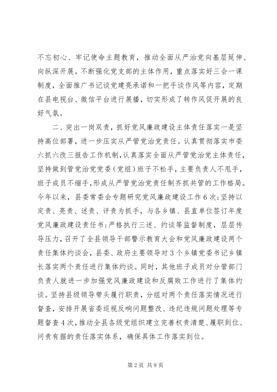 2023年县级党风廉政工作汇报材料.docx_第2页