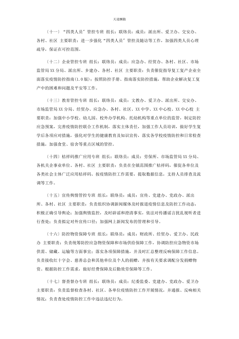 2023年常态化疫情防控专班实施方案2.docx_第3页