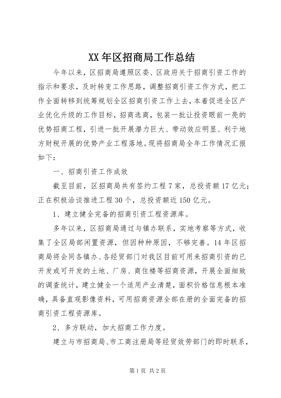 2023年区招商局工作总结.docx_第1页