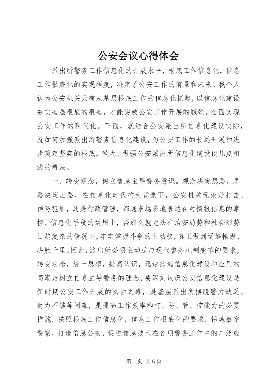 2023年公安会议心得体会.docx_第1页