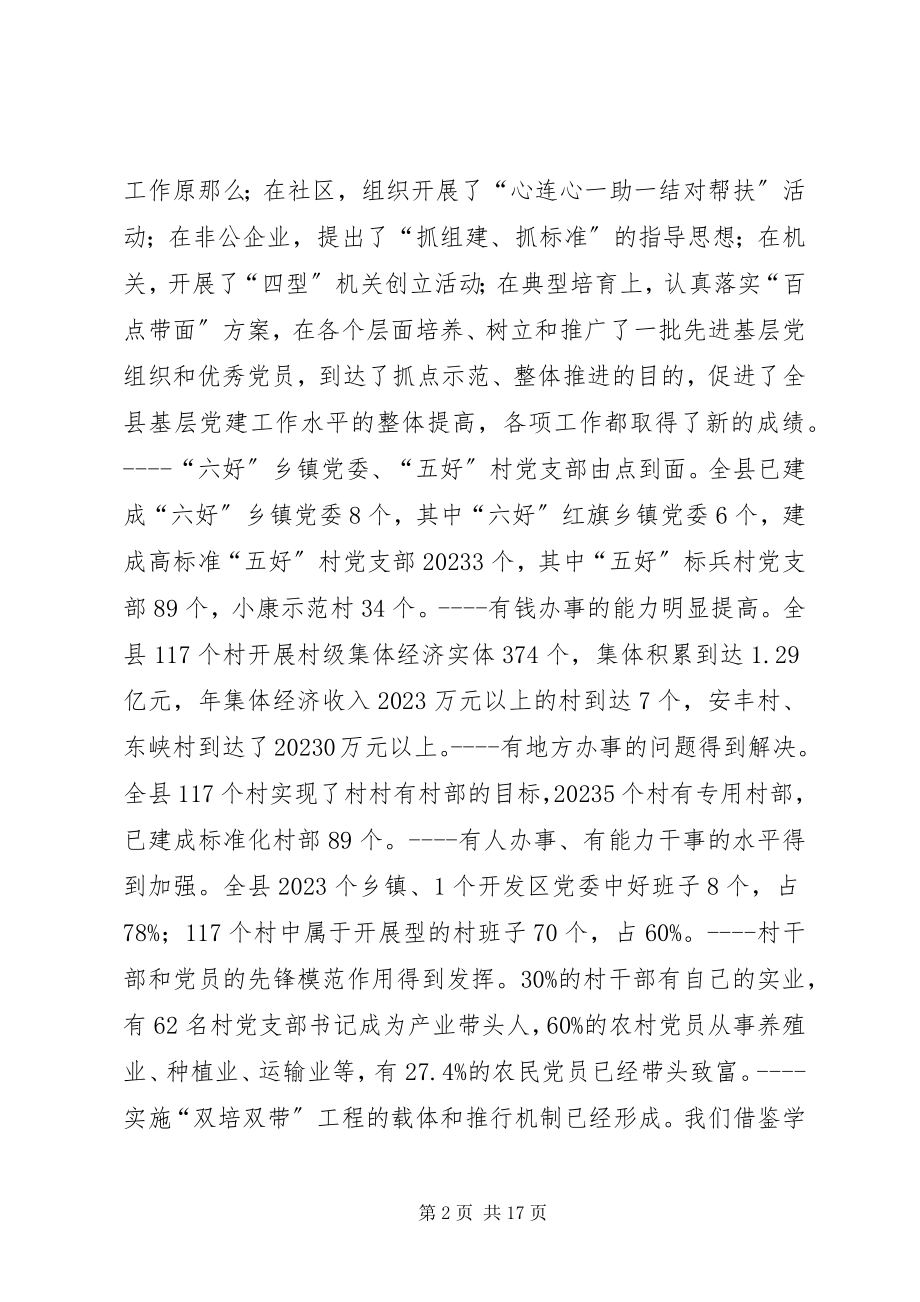 2023年全县基层组织建设工作会议致辞稿.docx_第2页