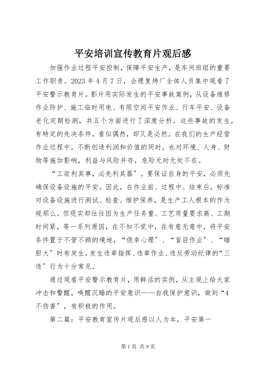 2023年安全培训宣传教育片观后感新编.docx_第1页