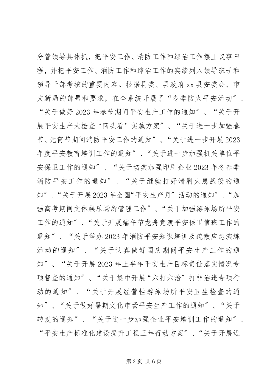 2023年县科技文体局安全生产工作总结.docx_第2页