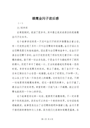 2023年雄鹰金闪子读后感.docx