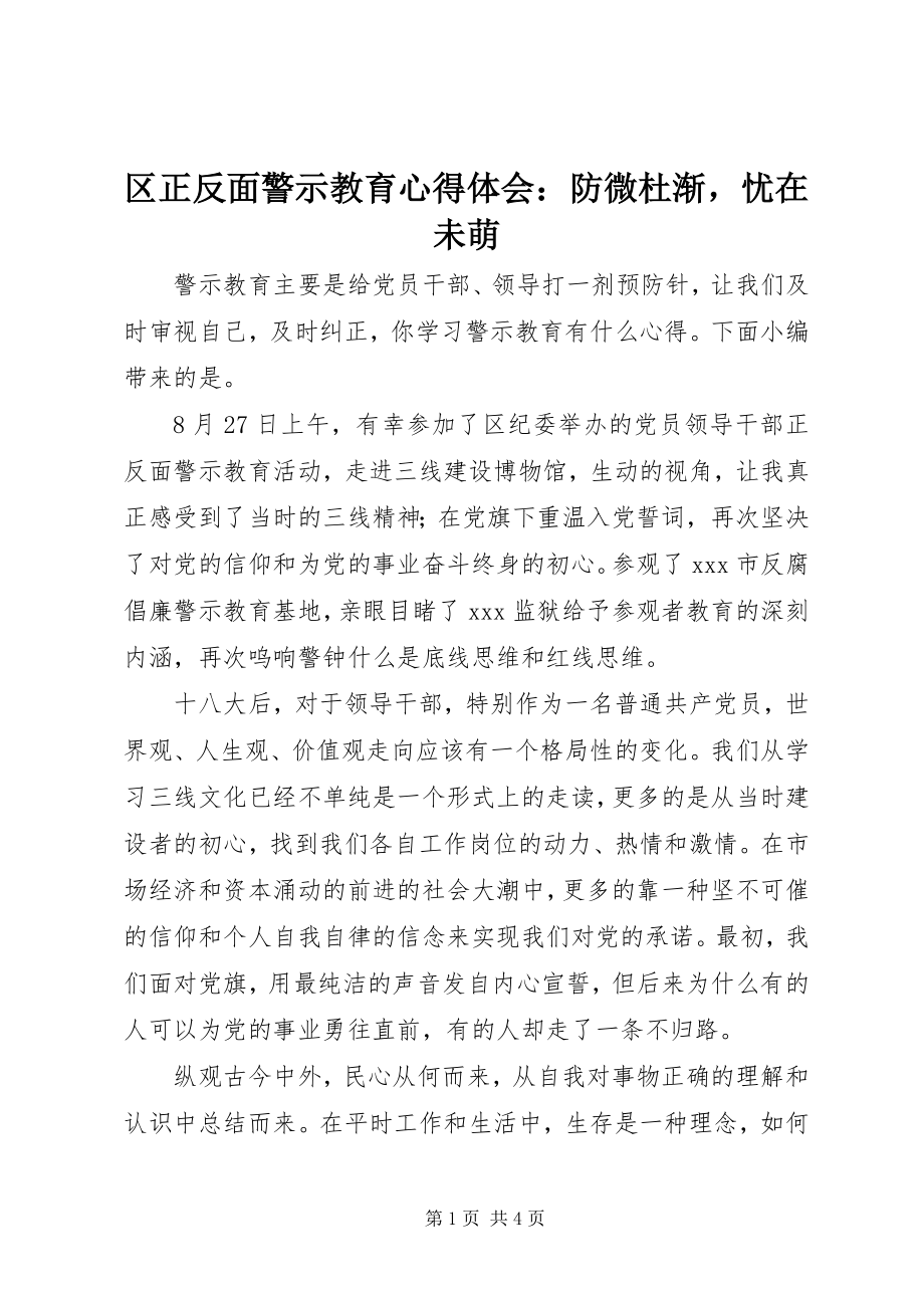 2023年区正反面警示教育心得体会防微杜渐忧在未萌.docx_第1页