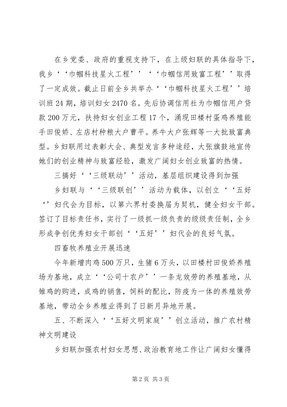 2023年户部寨乡妇联工作总结.docx_第2页