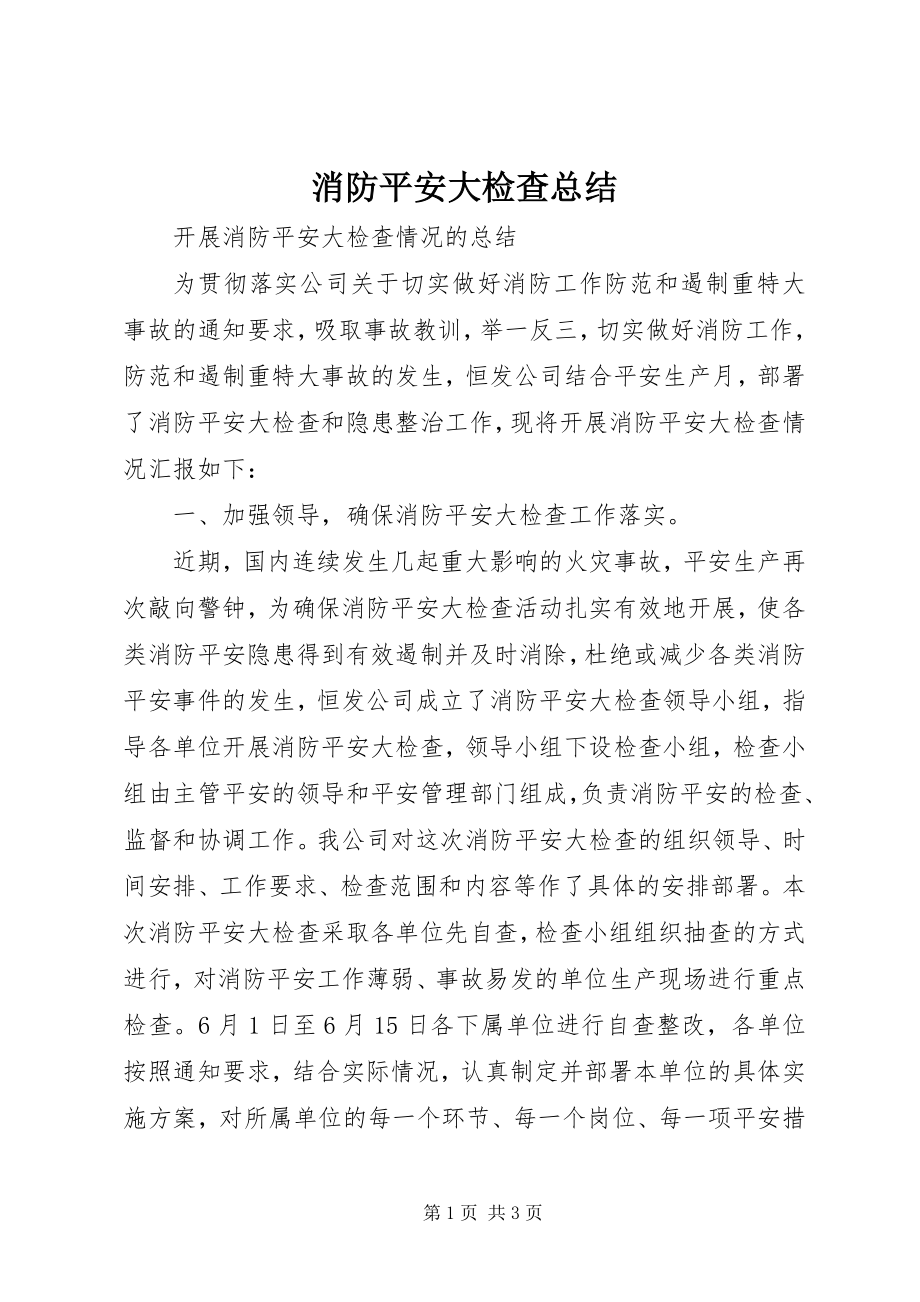 2023年消防安全大检查总结.docx_第1页