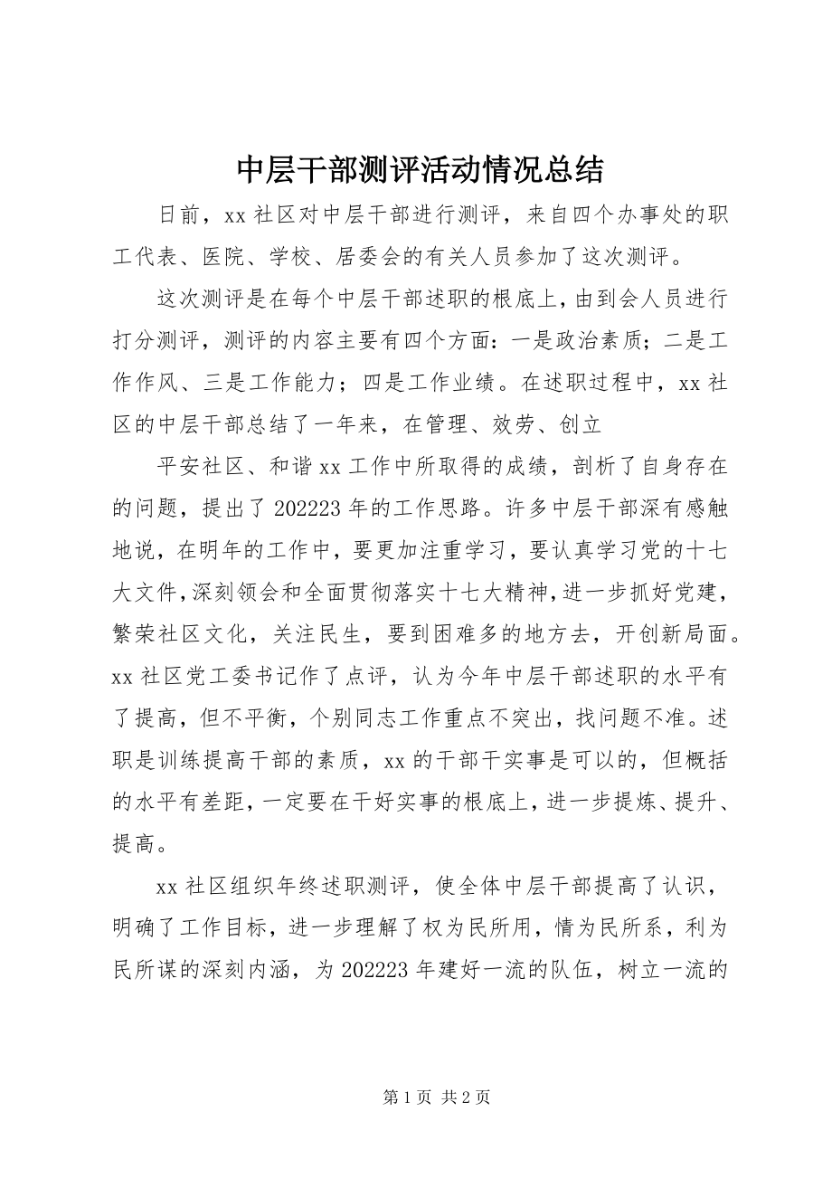 2023年中层干部测评活动情况总结.docx_第1页