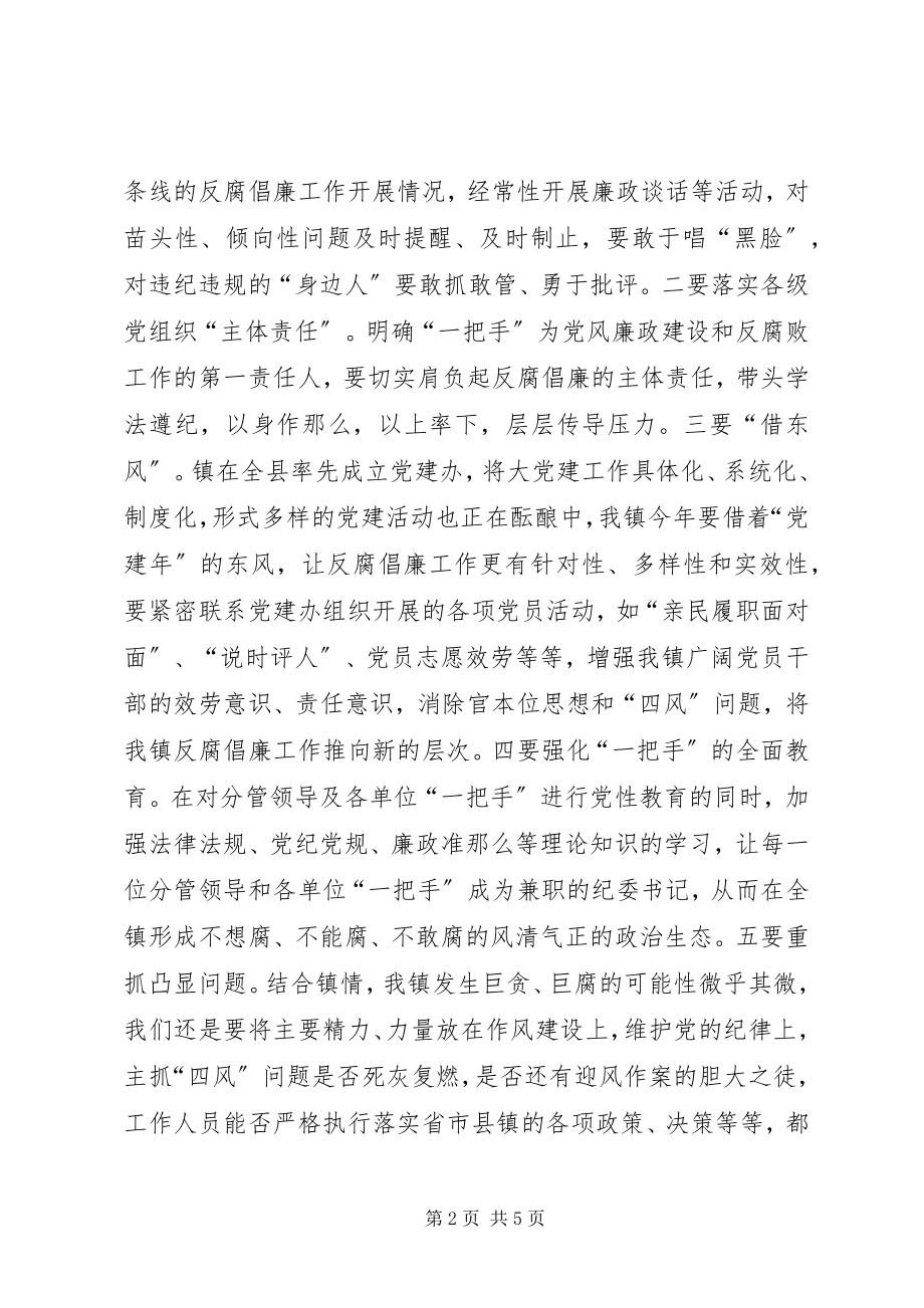 2023年在全镇党风廉政建设和反腐败工作会议上的致辞.docx_第2页