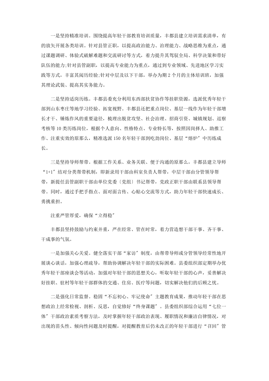 2023年健全完善“选育管用”全链条机制助力轻干部成长成才.docx_第2页