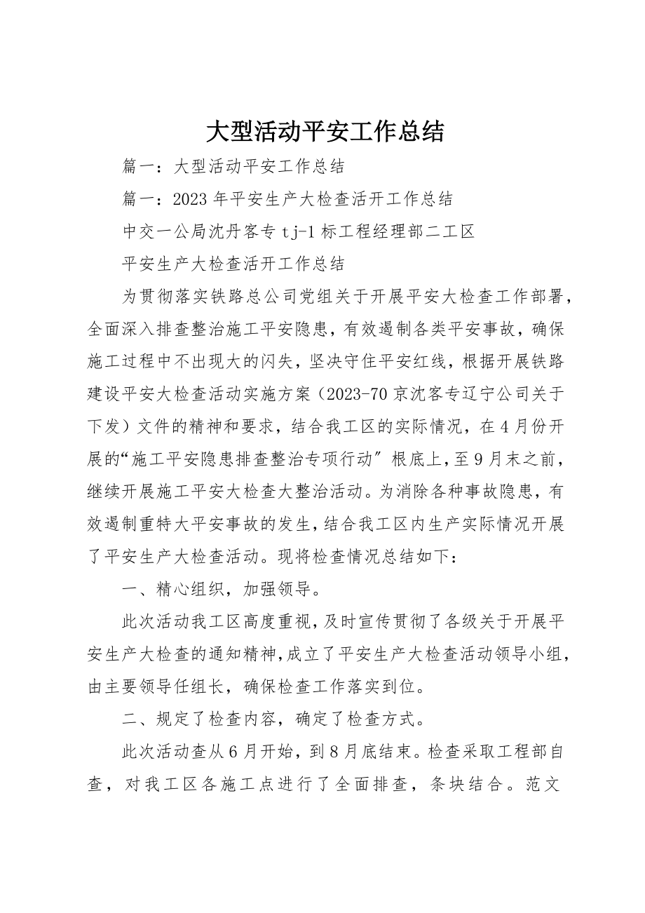 2023年大型活动安全工作总结.docx_第1页