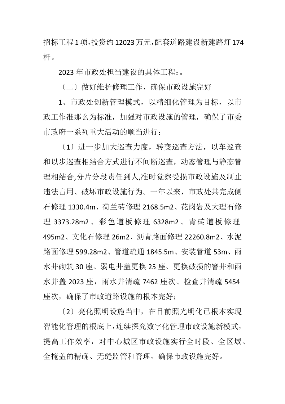 2023年市政处工作总结及2023年工作计划.docx_第2页