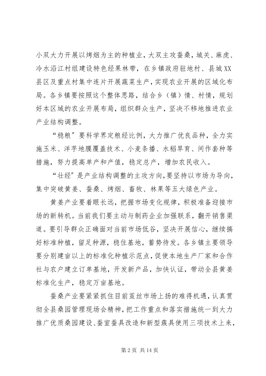 2023年在县政府全体会上就农业农村工作的致辞.docx_第2页