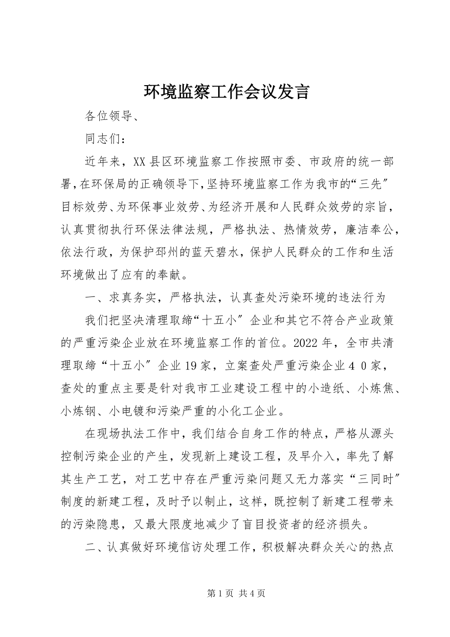 2023年环境监察工作会议发言.docx_第1页