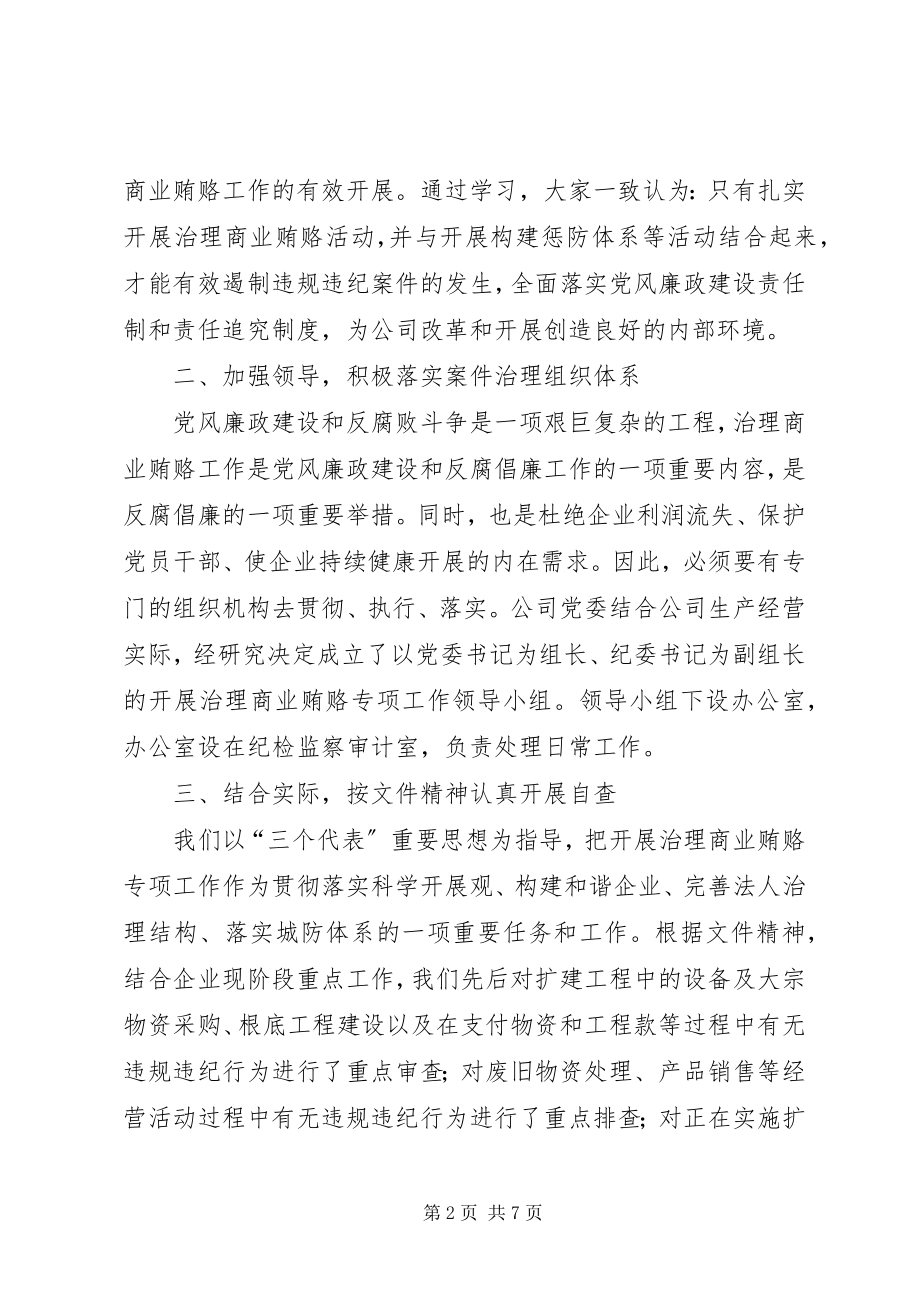 2023年公司整顿商业贿赂工作汇报.docx_第2页