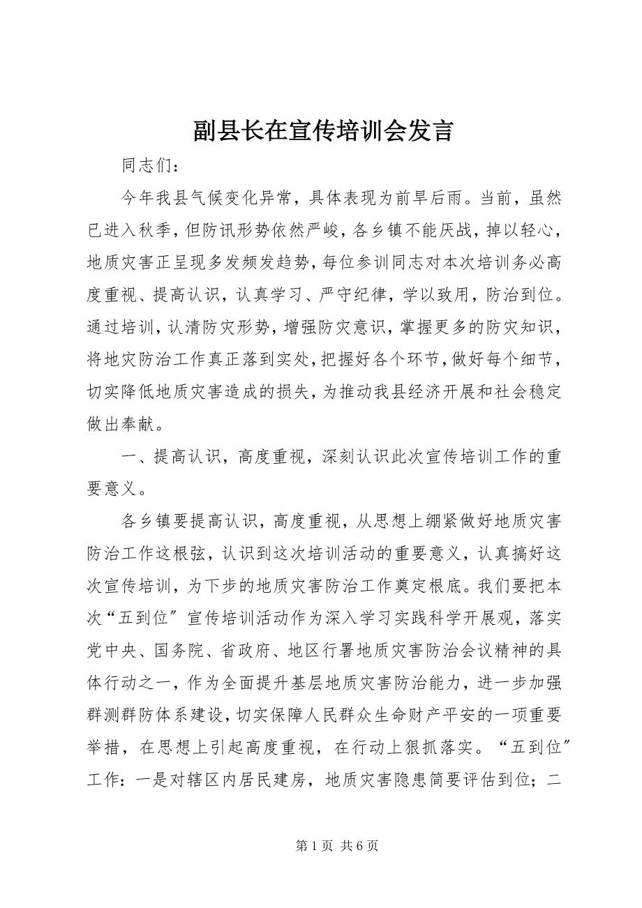 2023年副县长在宣传培训会讲话.docx_第1页