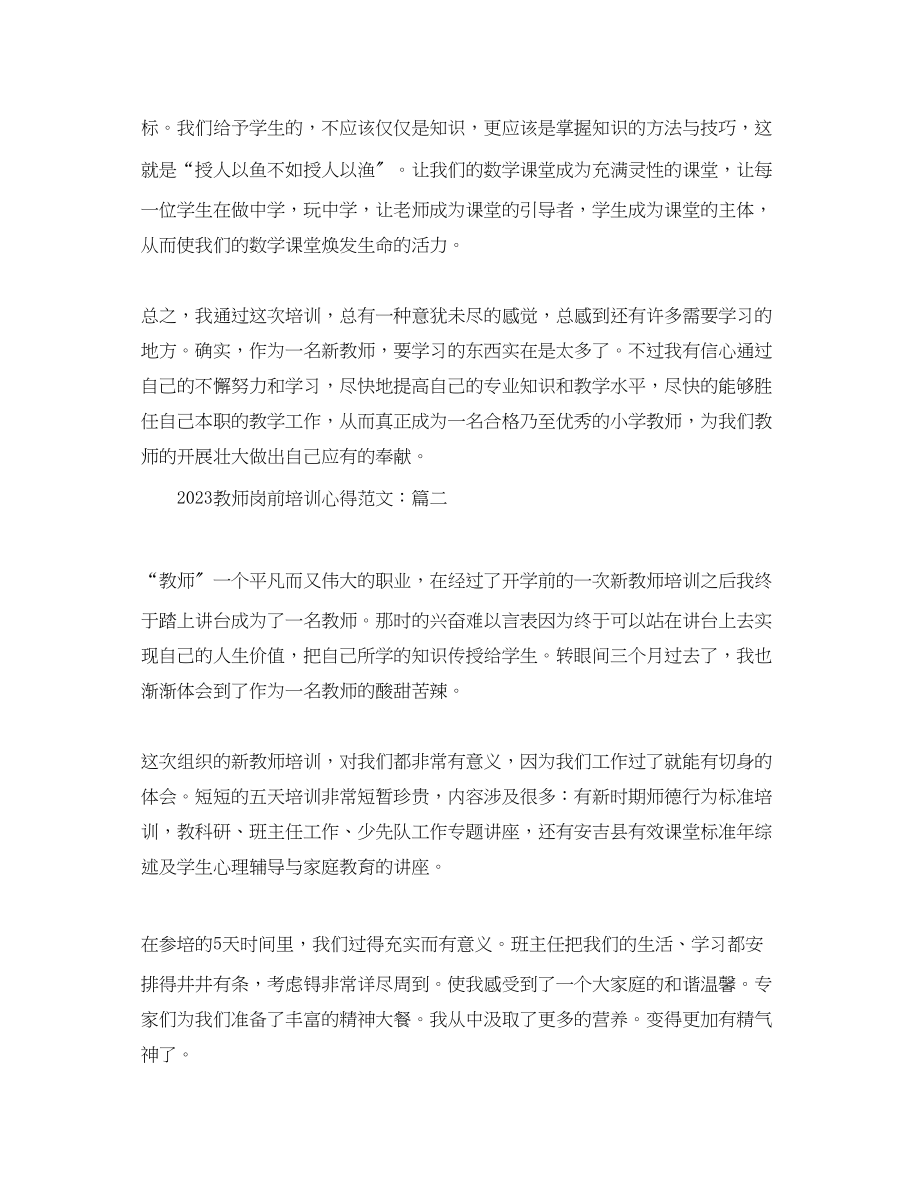 2023年精选教师岗前培训心得.docx_第2页