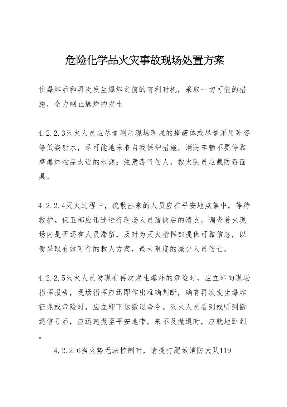 2023年危险化学品火灾事故现场处置方案.doc_第1页