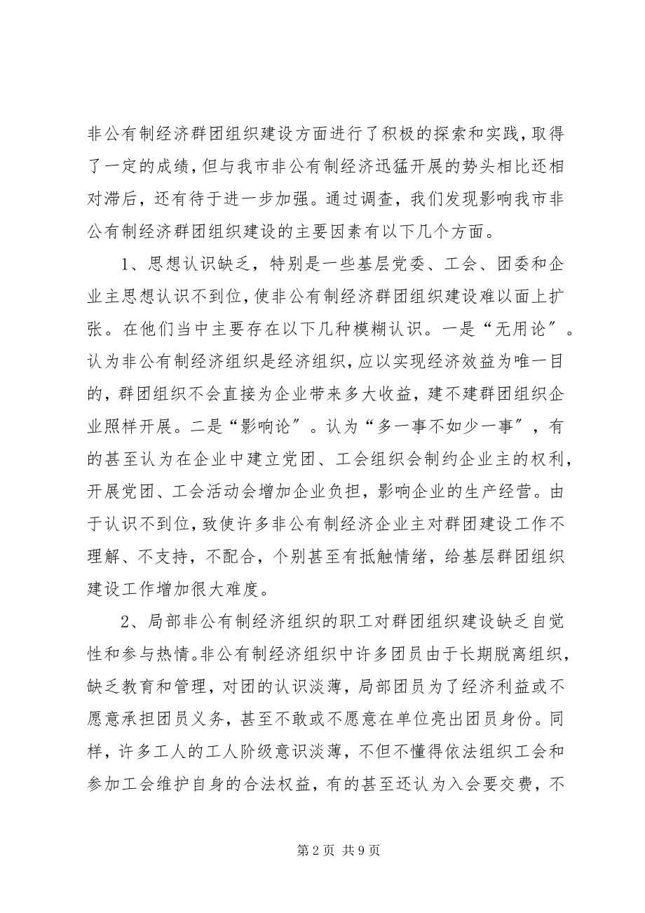 2023年非公有制经济群团组织建设的调查与思考.docx_第2页