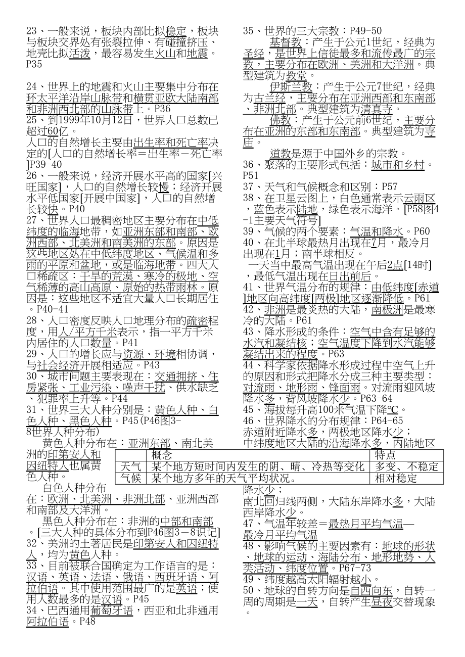 2023年七年级地理上册期末复习要点湘教版.docx_第2页