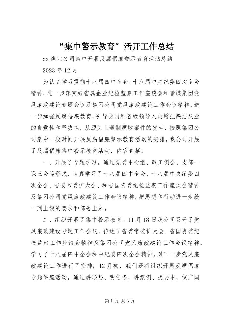 2023年集中警示教育活动工作总结.docx_第1页