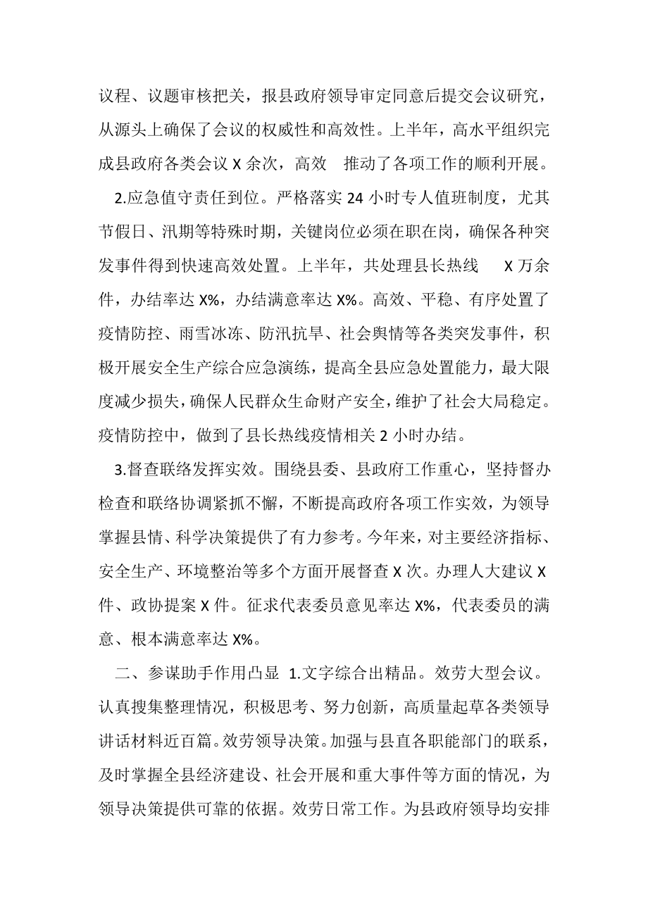 2023年县政府办上半年工作总结和下半年工作计划.doc_第2页