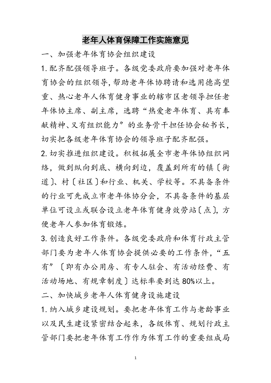 2023年老年人体育保障工作实施意见范文.doc_第1页