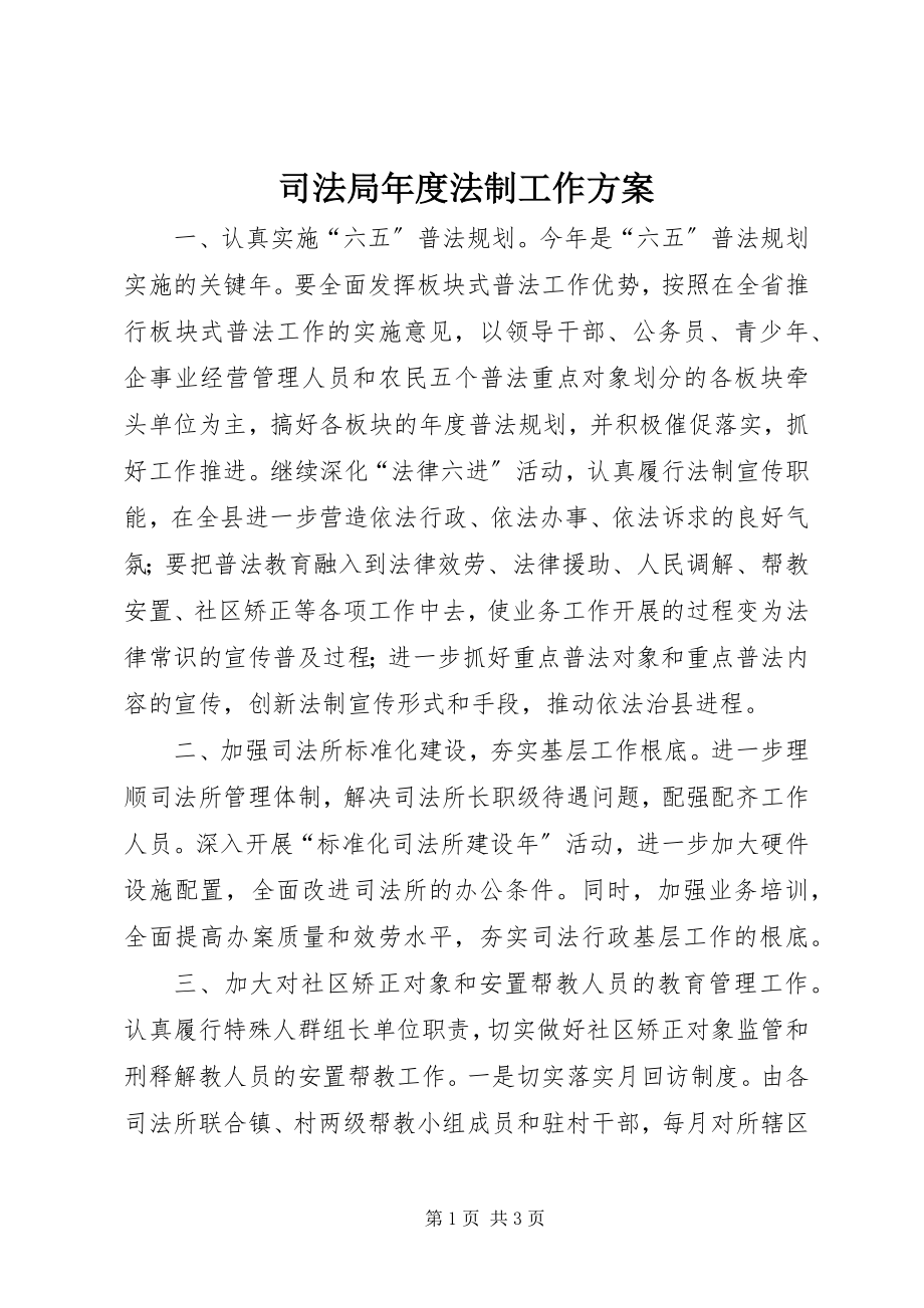 2023年司法局年度法制工作计划.docx_第1页