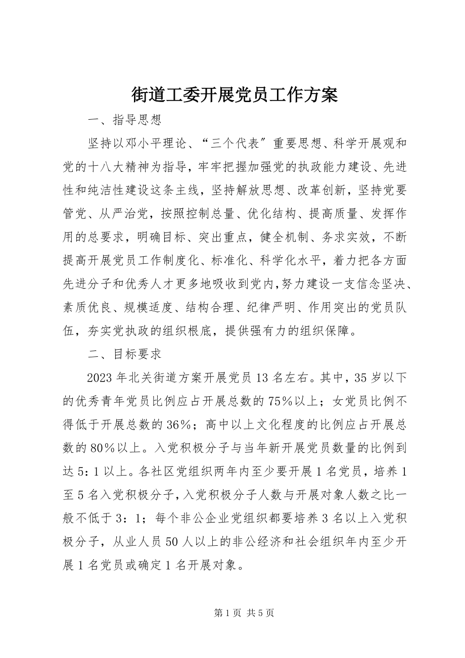 2023年街道工委发展党员工作计划.docx_第1页