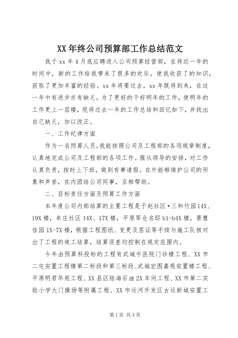 2023年终公司预算部工作总结.docx_第1页