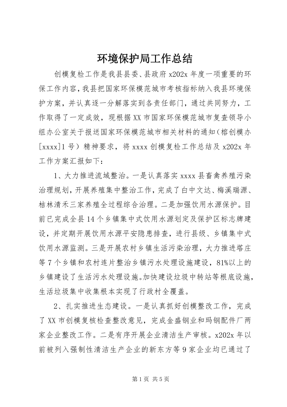 2023年环境保护局工作总结.docx_第1页