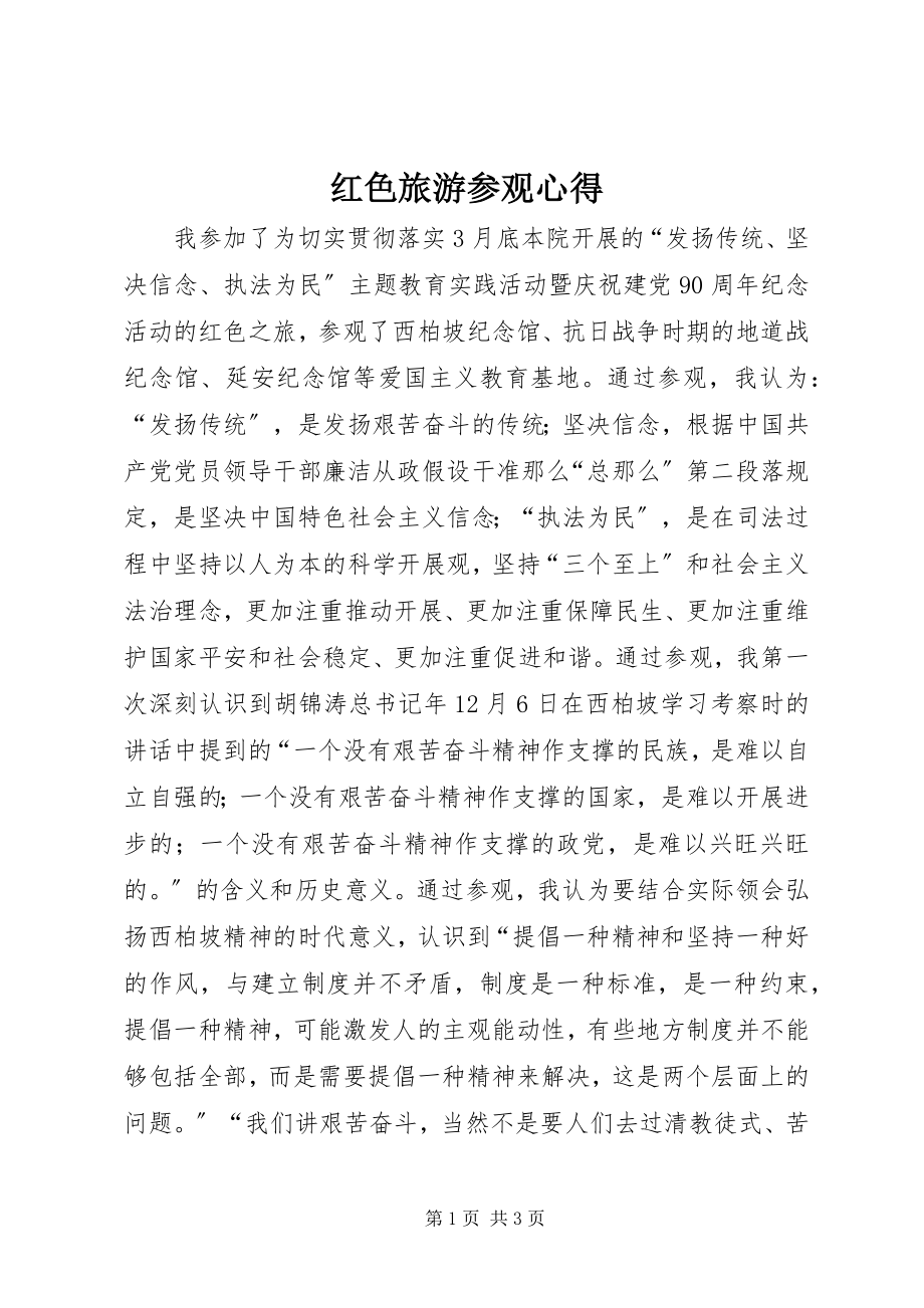 2023年红色旅游参观心得.docx_第1页