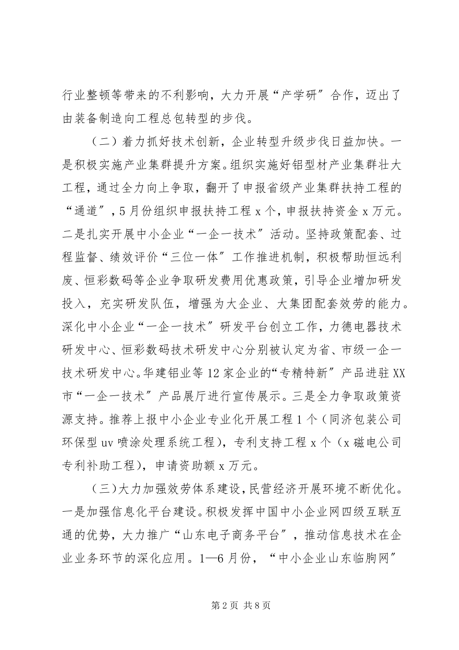 2023年县中小企业局上半年工作总结和下半年工作打算.docx_第2页