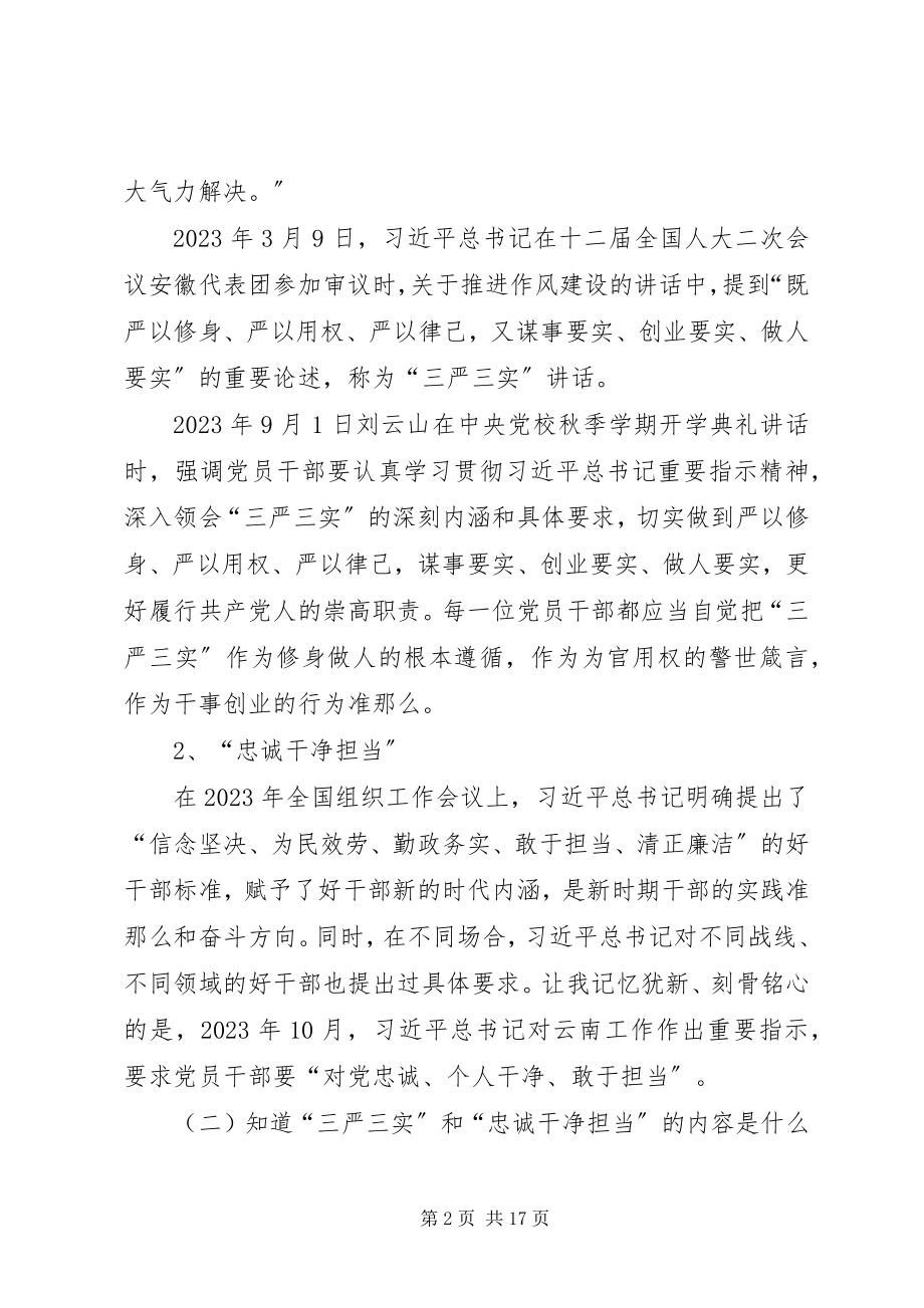 2023年三严三实和忠诚干净担当学习情况汇报.docx_第2页