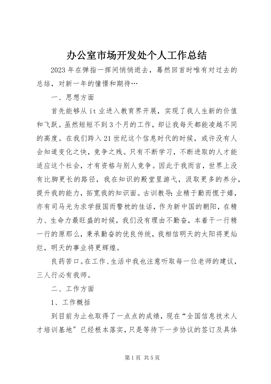 2023年办公室市场开发处个人工作总结新编.docx_第1页